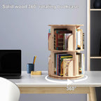 Solid Wood Rotating Bookcase Corner Storage