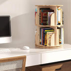Solid Wood Rotating Bookcase Corner Storage