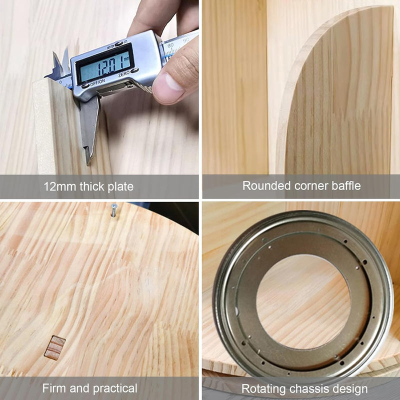 Solid Wood Rotating Bookcase Corner Storage