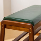 Solid Wood Shoe Bench 2-Tier Wooden Storage Entryway