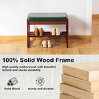 Solid Wood Shoe Bench 2-Tier Wooden Storage Entryway