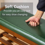 Solid Wood Shoe Bench 2-Tier Wooden Storage Entryway