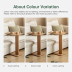 Solid Wood Side Table C-Shaped Bedside Narrow End