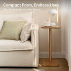 Solid Wood Side Table C-Shaped Bedside Narrow End
