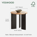 Solid Wood Side Table with 2-Tone Finish Zen