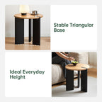 Solid Wood Side Table with 2-Tone Finish Zen