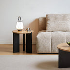 Solid Wood Side Table with 2-Tone Finish Zen