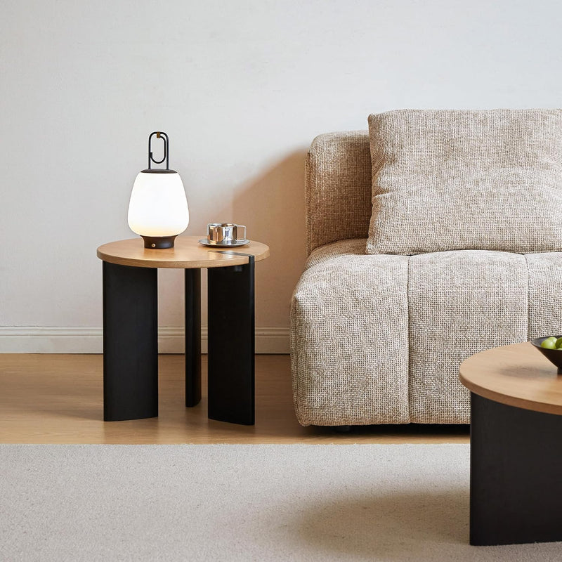 Solid Wood Side Table with 2-Tone Finish Zen