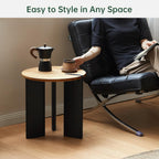 Solid Wood Side Table with 2-Tone Finish Zen
