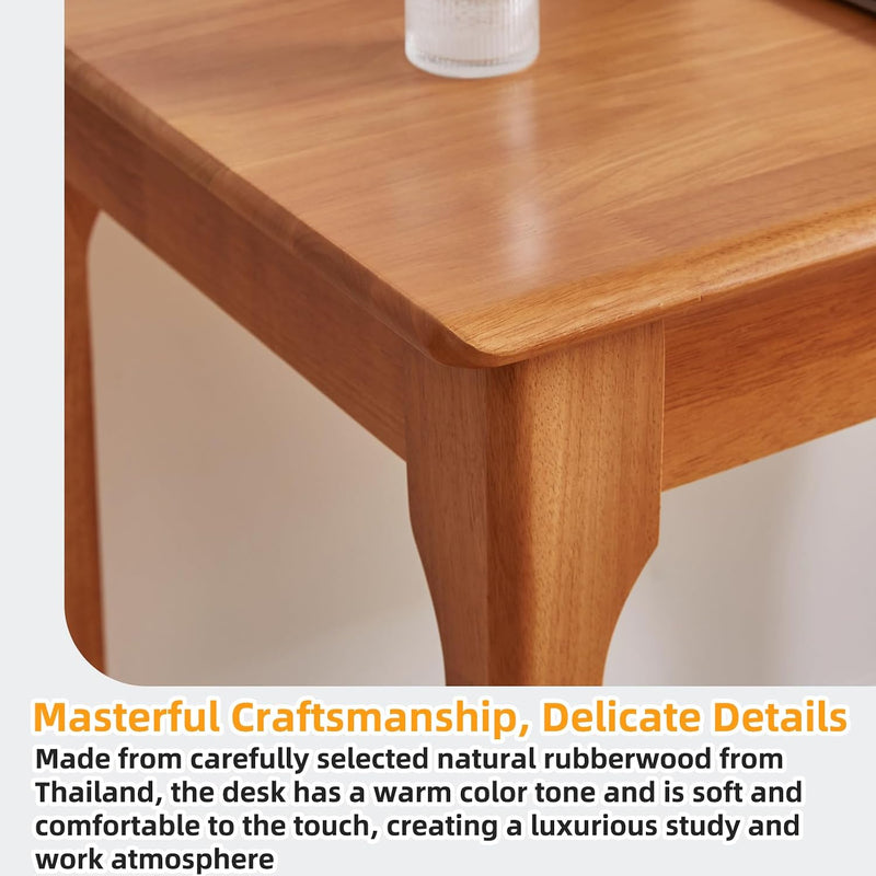 Solid Wooden Desk with 2 Drawers 39" Wood