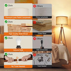 Solid Wooden Tripod Floor Lamp Bulb Included Standing