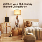 Solid Wooden Tripod Floor Lamp Touch Control Standing