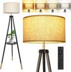 Solid Wooden Tripod Floor Lamp Touch Control Standing
