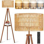 Solid Wooden Tripod Floor Lamp Touch Control Standing