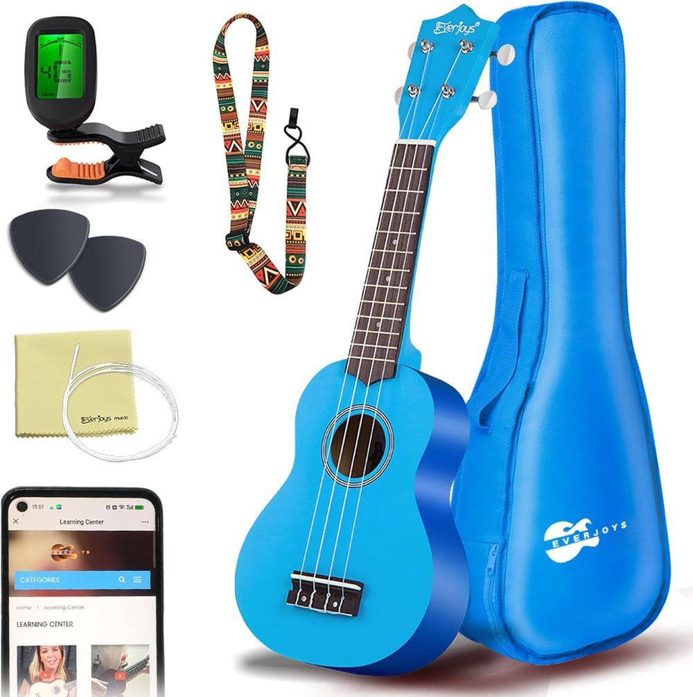 Soprano Ukulele Beginner Kit 21 Inch Ukelele W
