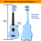 Soprano Ukulele Starter Kit for Beginners with Bag