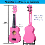 Soprano Ukulele Starter Kit for Beginners with Bag