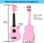 Soprano Ukulele Starter Kit for Beginners with Bag