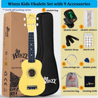 Soprano Ukulele Starter Kit for Beginners with Bag