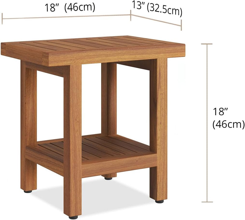 Spa Shower Stool Seat with Shelf