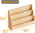 3-Tier Scalloped Bookshelf Montessori Bookcase for Toddlers