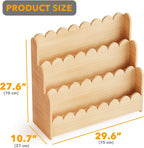 3-Tier Scalloped Bookshelf Montessori Bookcase for Toddlers