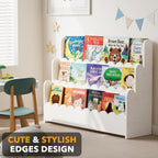 3-Tier Scalloped Bookshelf Montessori Bookcase for Toddlers