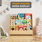 3-Tier Scalloped Bookshelf Montessori Bookcase for Toddlers