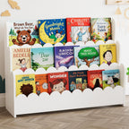 3-Tier Scalloped Bookshelf Montessori Bookcase for Toddlers