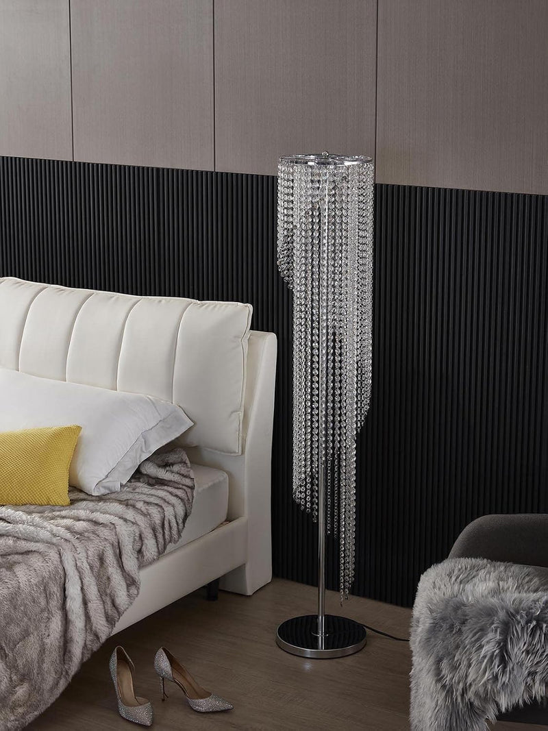 Sparkling Elegant Raindrop Crystal Floor Lamp