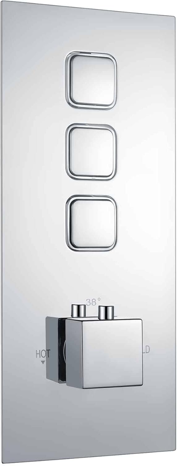 Spello Thermostatic 3 Outlet Concealed Shower Valve Chrome