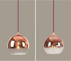 Spherical Gradient Color Glass Pendant Light Modern Globe