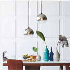 Spherical Gradient Color Glass Pendant Light Modern Globe