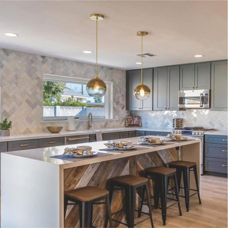 Spherical Gradient Colour Glass Pendant Light Modern Globe