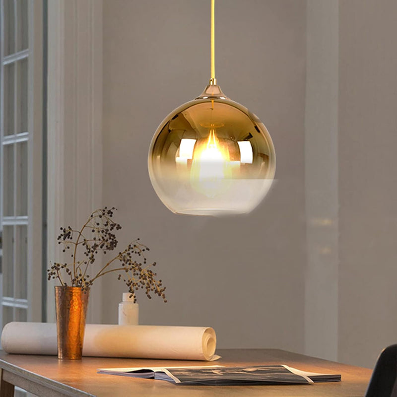 Spherical Gradient Colour Glass Pendant Light Modern Globe