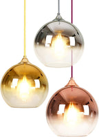 Spherical Gradient Color Glass Pendant Light Modern Globe