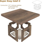 Square Coffee Table Rustic Wood for Living Room
