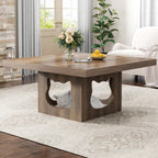 Square Coffee Table Rustic Wood for Living Room