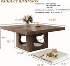 Square Coffee Table Rustic Wood for Living Room