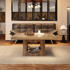 Square Coffee Table Rustic Wood for Living Room