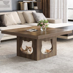 Square Coffee Table Rustic Wood for Living Room