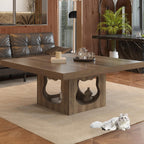 Square Coffee Table with Storage Wood for Living