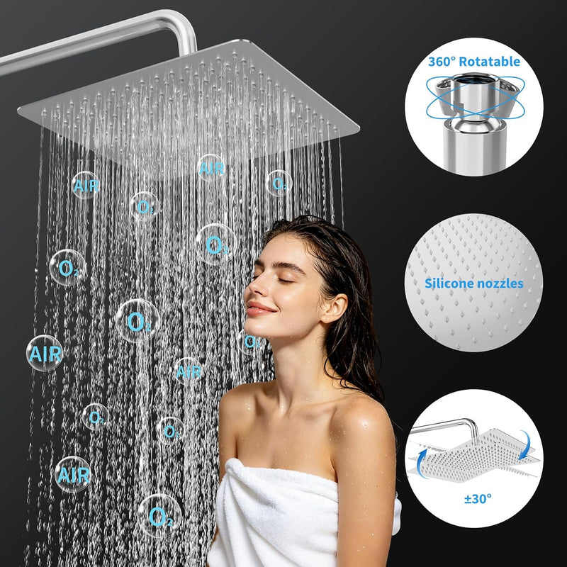 Square Rainfall Shower System Thermostatic Bar Mixer