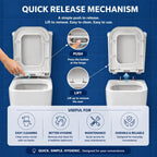 Square Toilet Seat Features Soft-Close Loo with One-Button