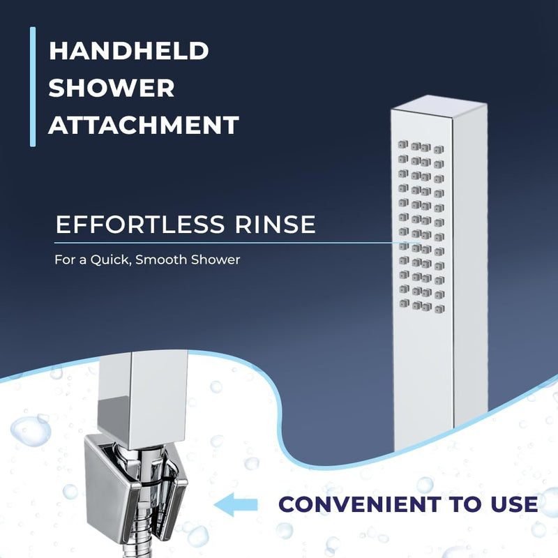Square Waterfall Bath Shower Mixer Filler Tap Kit