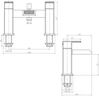 Square Waterfall Bath Shower Mixer Filler Tap Kit