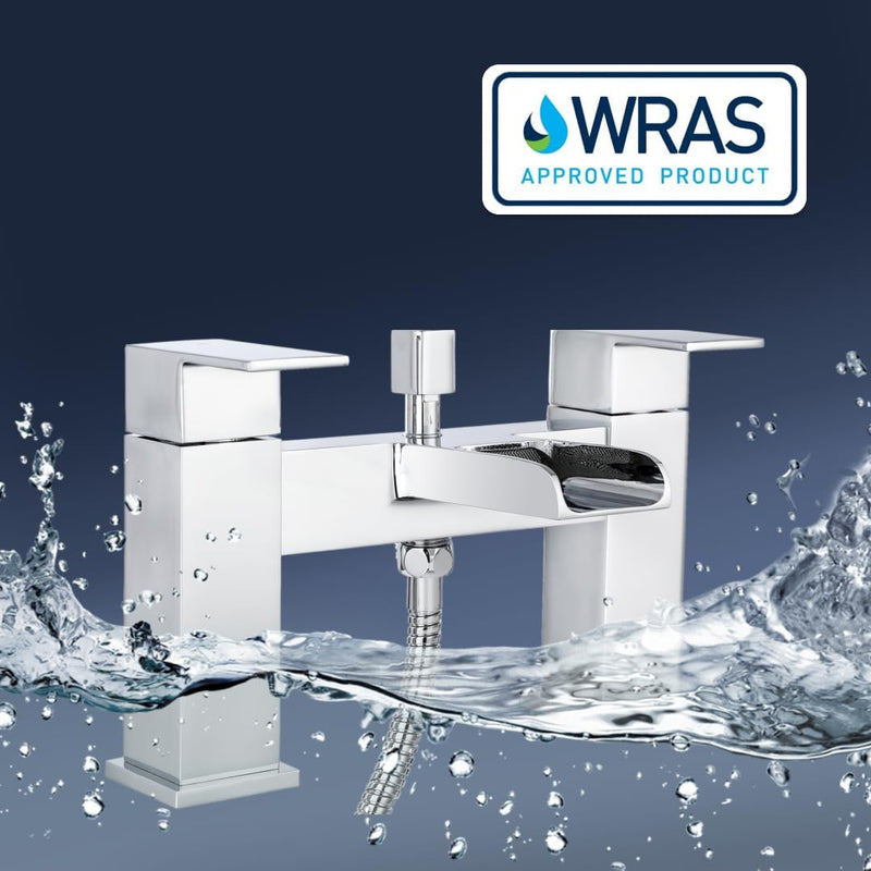 Square Waterfall Bath Shower Mixer Filler Tap Kit