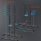 Rack -Function Barbell Height Adjustable Dip Stand Home