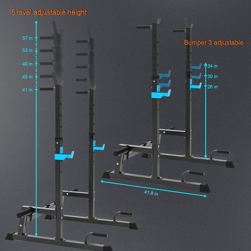 Squat Rack Multi-Function Barbell Height Adjustable Dip Stand