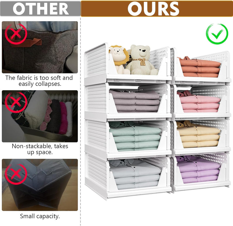 Folding Stackable Closet Storage Space-Saving Wardrobe